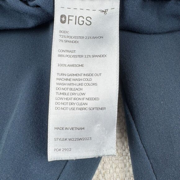 FIGS Yola Yoga Waistband Scrub Pants Womens Small Blue Dark Harbor W22SW2023 - Picture 16 of 16